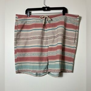 faherty Board Shorts Sz 40 Aztec Beach Swim Unlined 7.5”‎ Inseam Pockets